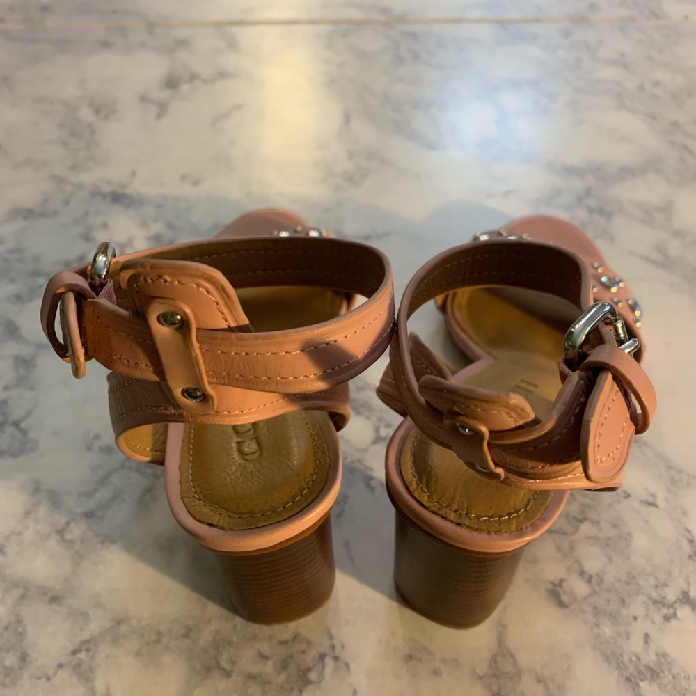 Coach Pink Studded Sandals with Ankle Strap - Picture 5 of 10
